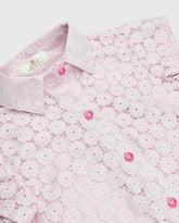 Conjunto Short Deatalle Flores Rosa Detalle